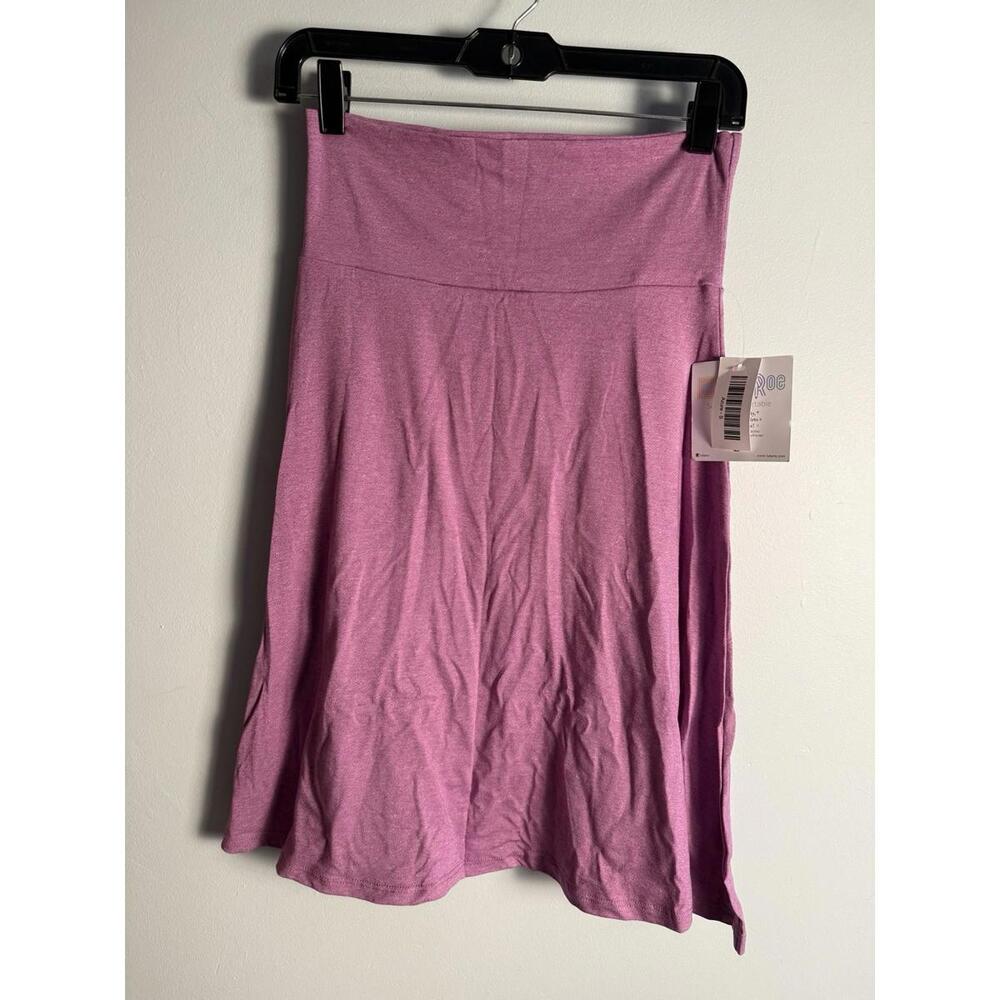 LuLaRoe Azure Skirt Solid Purple Pink A-Line Yoga Waist Knee Length Small NWT 1A